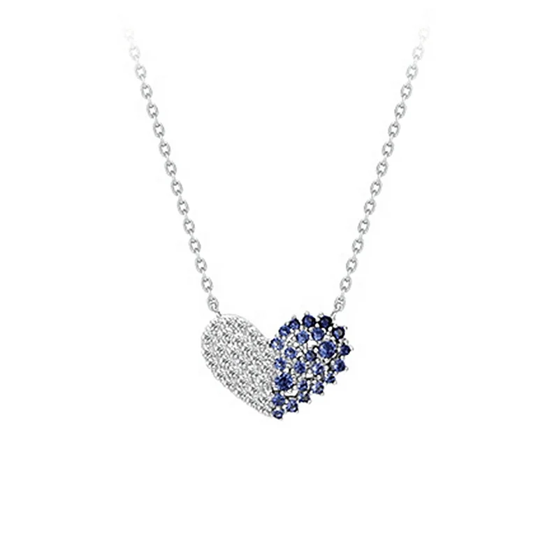 

Fashion Crystal Heart Pendant Necklace For Women Gold Silver Color Long Chain Statement Intitial Necklace Femme Bijoux Gift