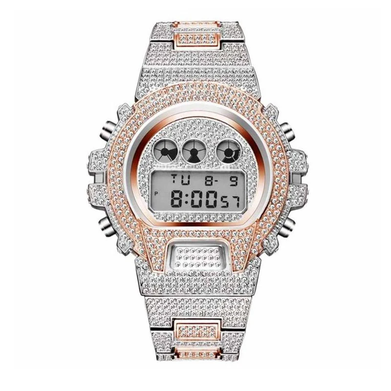 

Blues RTS Punk Chronograph Date LED Electronic White Rose Gold Digital Watch