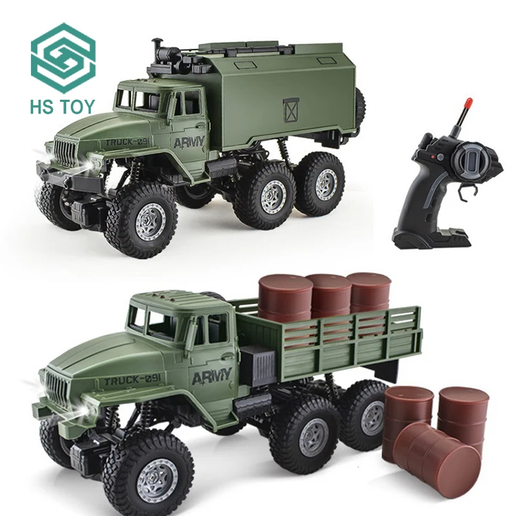 

HS TOY 2.4G 4WD Six-wheel 1:16 Scale Toy Vehicle Off-road Light RC Military Command Trucks With Luxury Packing