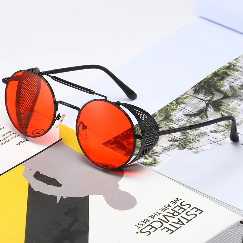 

New Design Round Glasses Flexible Wrap Metal Hollow Sunglasses 2021, 8 colors