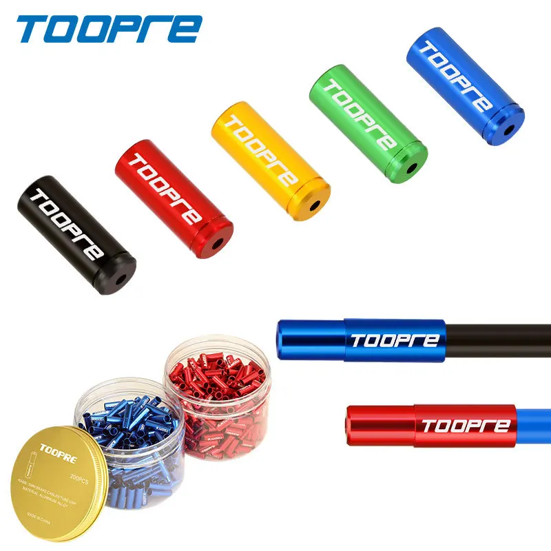 

TOOPRE 10pcs Aluminum Alloy MTB Road Bicycle Brake Shifter 4/5mm Cable Ends Line Cap Wire Tube Plugs Bicycle Other Parts, Red, black, blue, green, gold