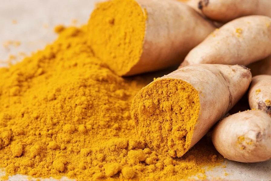 Turmeric and ginger roots side by side with powder forms