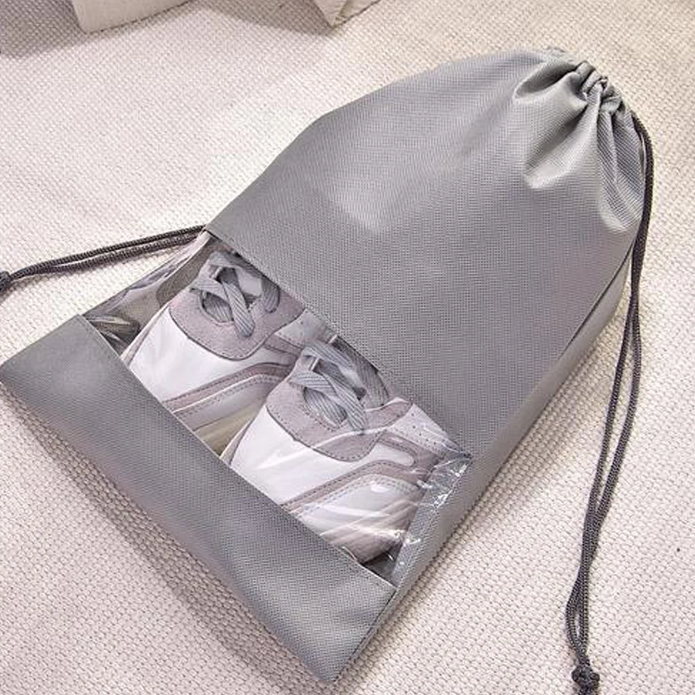 

Customized shoe organizer bag drawstring shoe bag for storage, White, black, blue