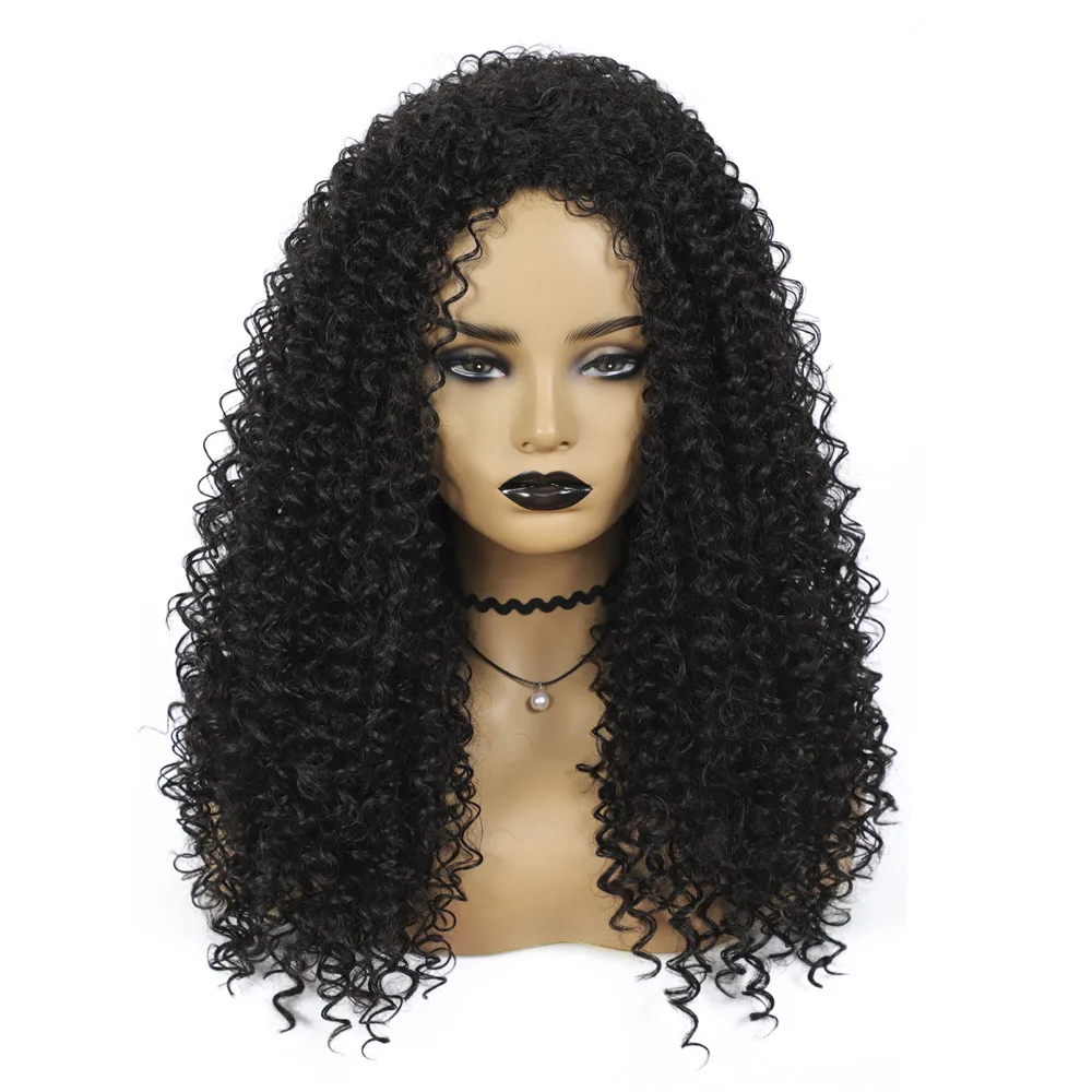 

Hot Selling Synthetic Hair Wig kinky curly wigs for women machine made natural hairline cheap synthetic hair wigs