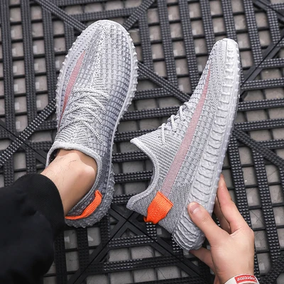 

China Wholesale men casual sport shoes fashion high quality shoes fly knitted mesh running casual sports, Customized colors
