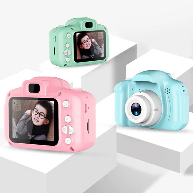 

Kids Camera Mini HD Screen 1080P Projection Video Camera Toys Children Baby Gifts Birthday Digital Kids Camera, Blue ,pink, green