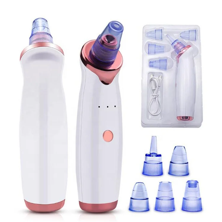 

Custom Logo Skin Care USB Electric Suction Portable Facial Cleanser Pore Blackhead Remover Vacuum, White, light green