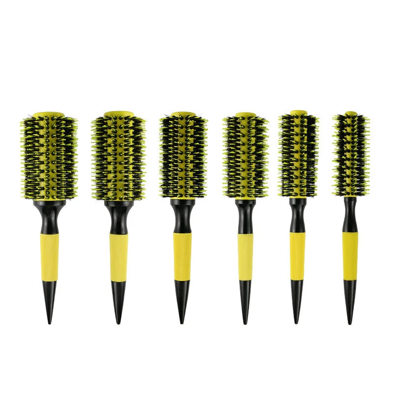 

Marigold Bristles Ceramic roller comb Salon Aluminum tube hair volume crystal hair Comb Ceramic roller comb, Green