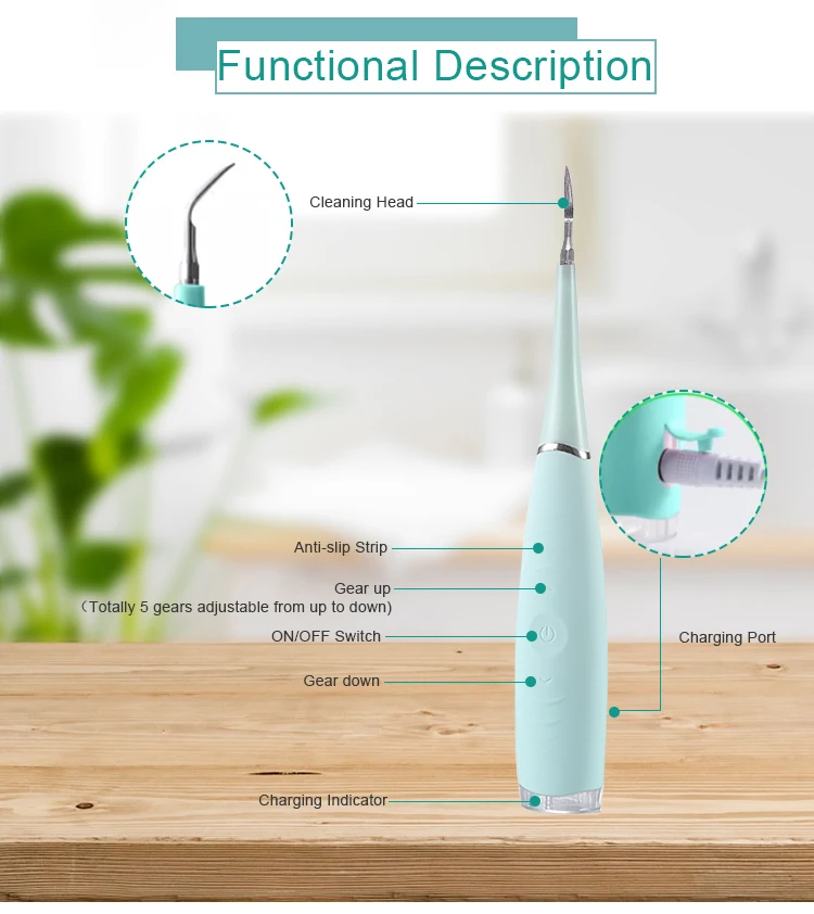 high frequency vibrating tooth cleaner