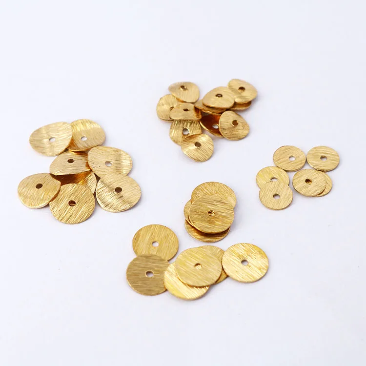 

JS1513 500pcs/bag Wholesale Brushed Silver Brass Metal Wavy Disc Heishi Spacer Beads, Flat Disc Disk Spacer Beads