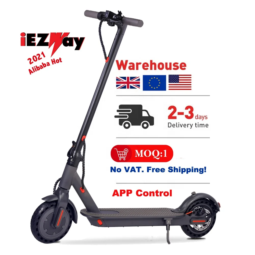 

2021 iEZway Oversea EU USA UK Warehouse New Product DDP Drop Shipping 2 Wheels Adult Electric Scooter