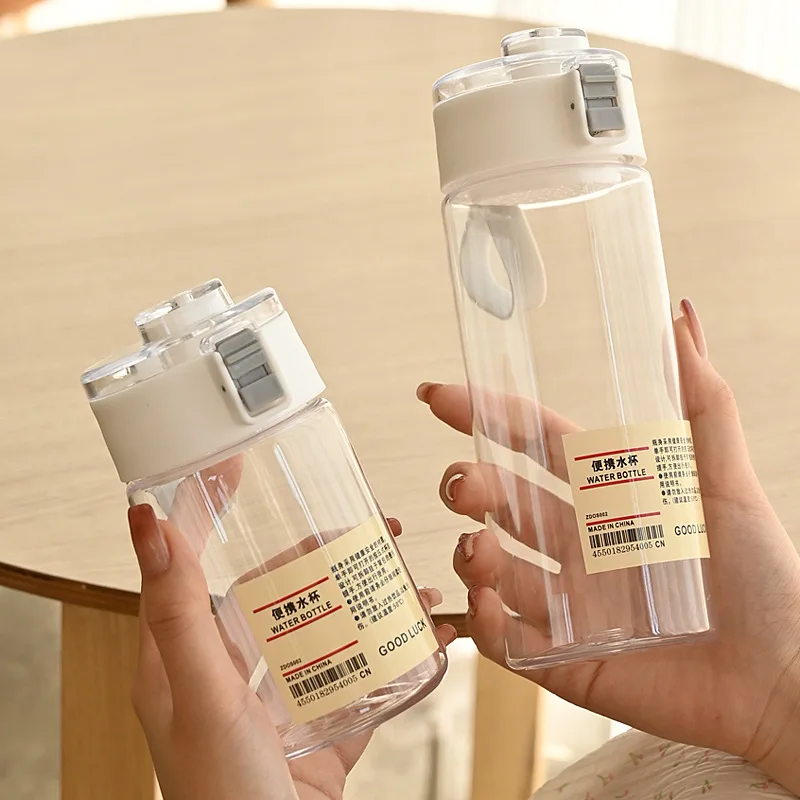 

2023 Factory new customizable simple one button open lid straight drink sports PC water bottle children adult family outdoor