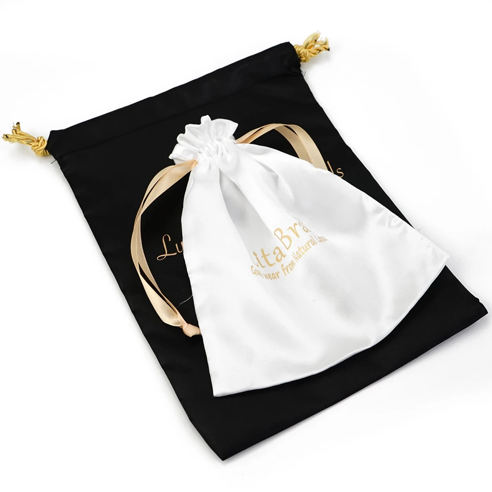 

Promotional jewelry cheap gift organic silk stain dust bags for perfume, Black,white or your like