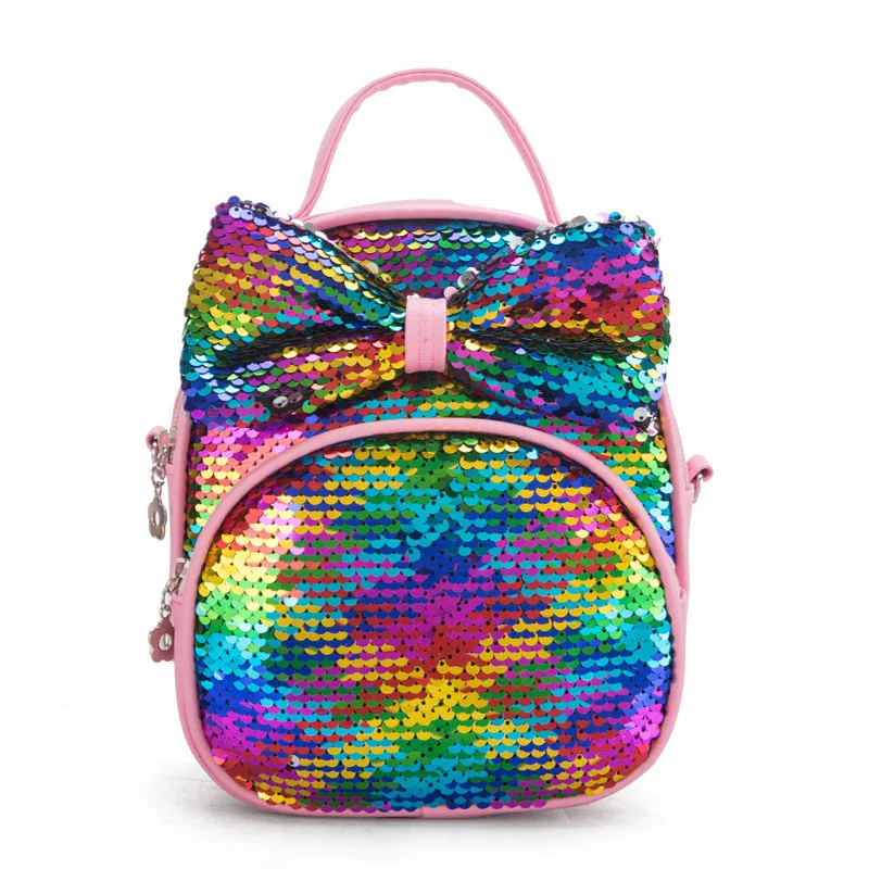 

Glitter sequin custom kids backpack cute little girls lovely daily bags with big bow, As picture show