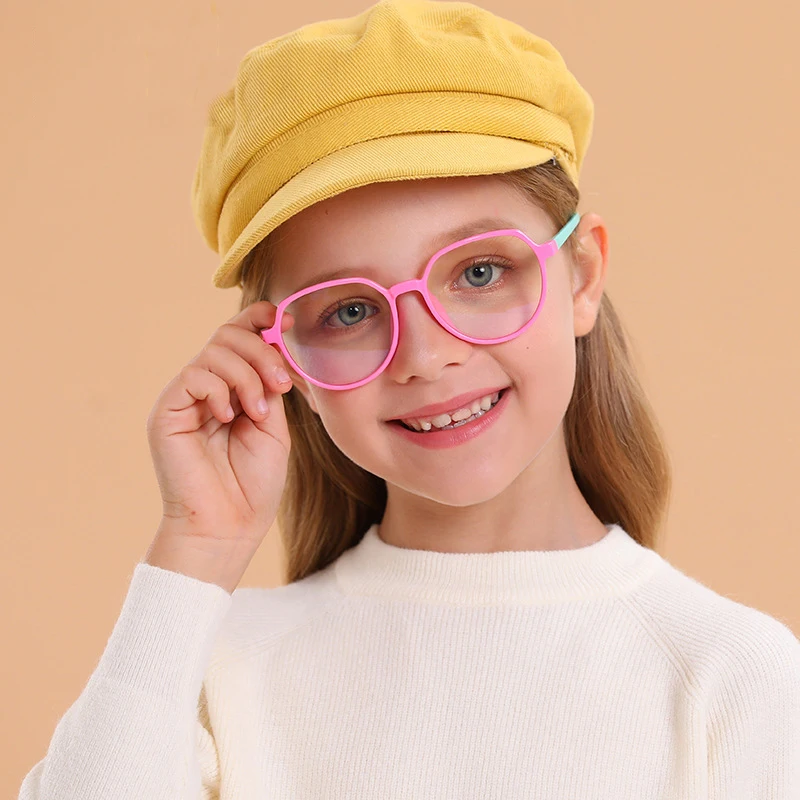 

SKYWAY Fashion Oversized Children Computer Glasses Anti Blue Light Blocking Silicone Kids Eyeglass Frame