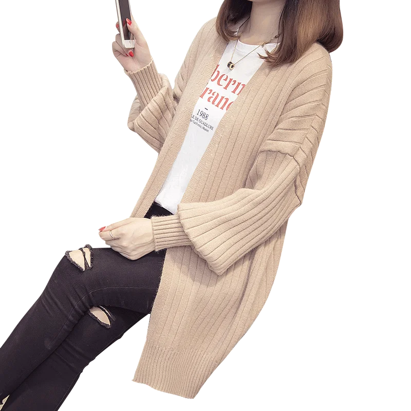 

Promotion Long Anti-Wrinkle Crew Neck Single Breasted Women Cardigan Sweater For Autumn And Winter