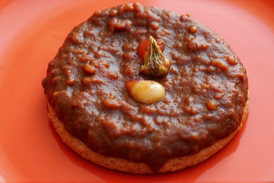 Five different dried chiles arranged on a plate