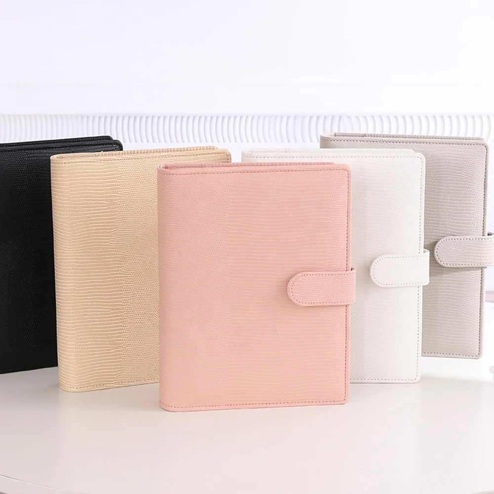 

Hongbo A5 Lizard/Crocodile Leather 6 Ring Budget Planner Binder for Hobonichi Cousin Stalogy and Midori MD Planners