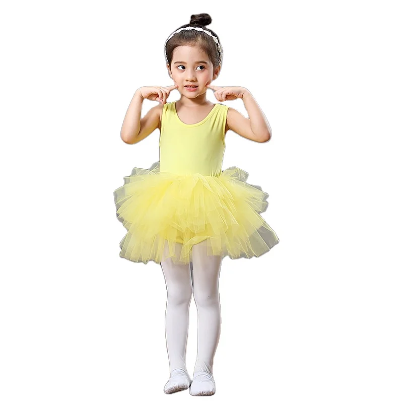 

Summer Solid Color Black White Gray Pink Sleeveless Kids Girls Fluffy Dance Wear Gymnastic Ballet Tutu Skirt Leotard With Snaps, White, black, tie dye, red, gray, pink