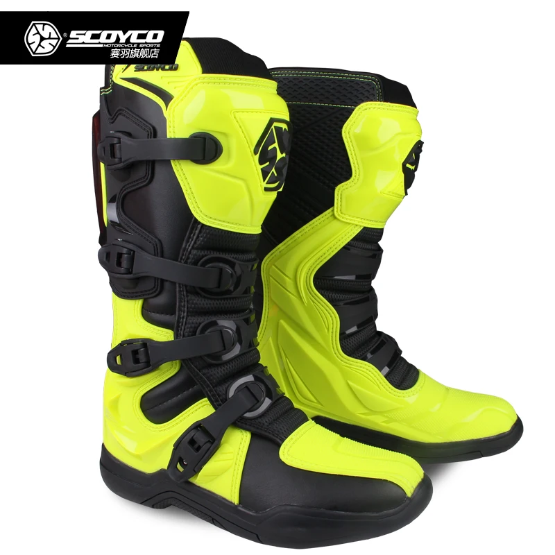 

SCOYCO MBM003 Motorcycle Motocross ATV Boots Off-road Racing Men Shoes Moto Motorbike Long knee High top safety CE