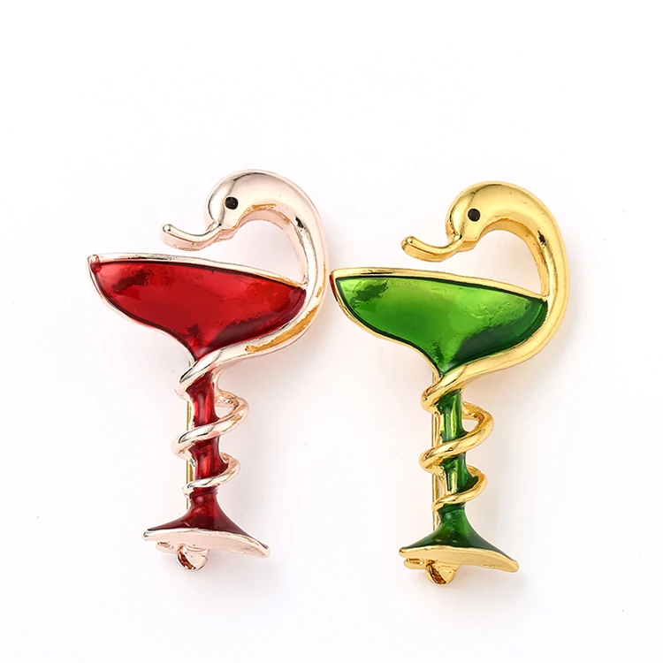 

Creative Snake Goblet Brooch Colorful Alloy Drop Brooch Prop Costume Accessories Bag Shirt Lapel Pin Jewelry