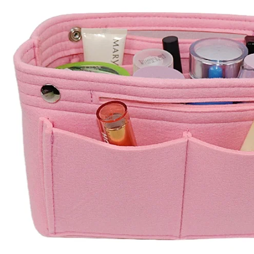 

Wholesale Felt Makeup Bags Women Felt Removable Handbag Organizer Insert Cosmetic Bag, 8 colors