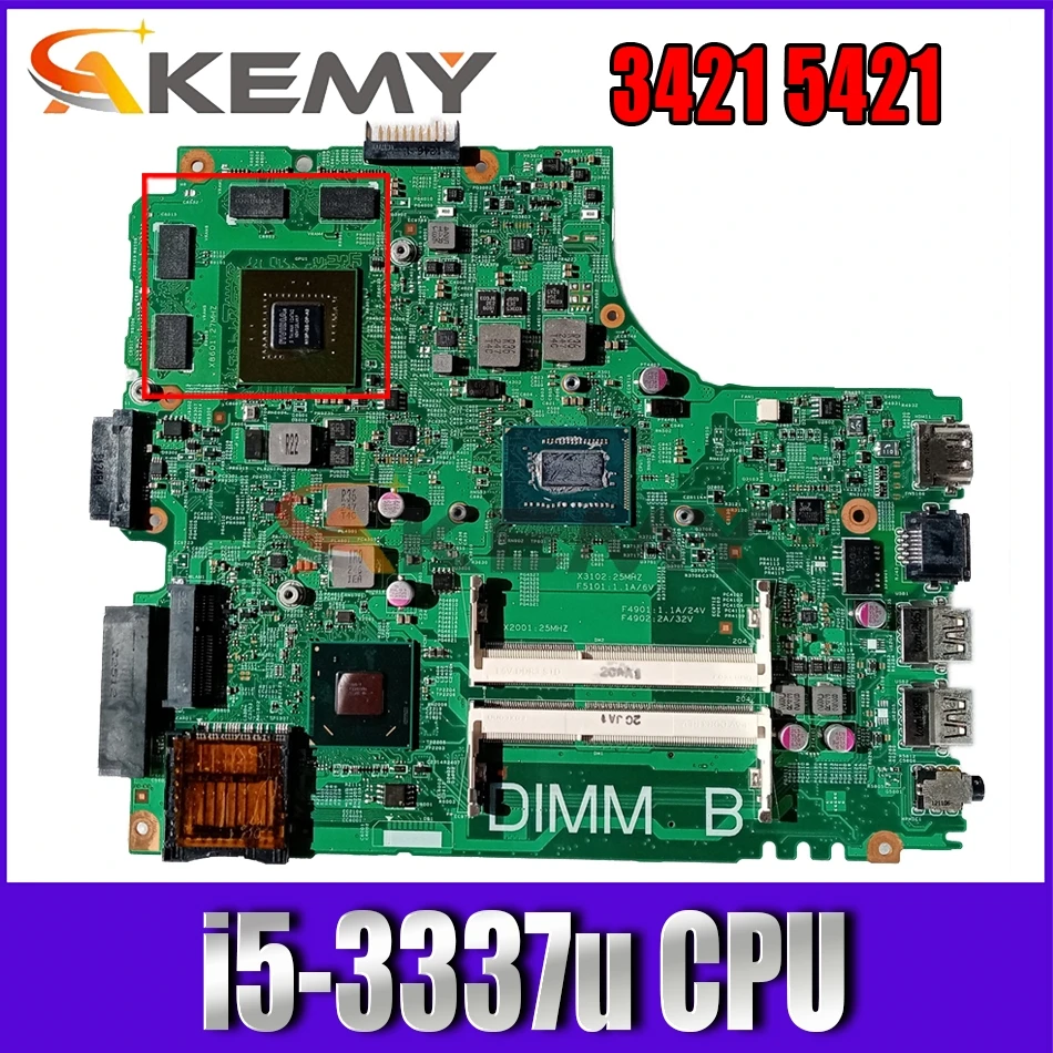 

Akemy 01fk62 1fk62 for Dell 3421 5421 Laptop motherboard i5-3337u 12204-1 ddr3 tested