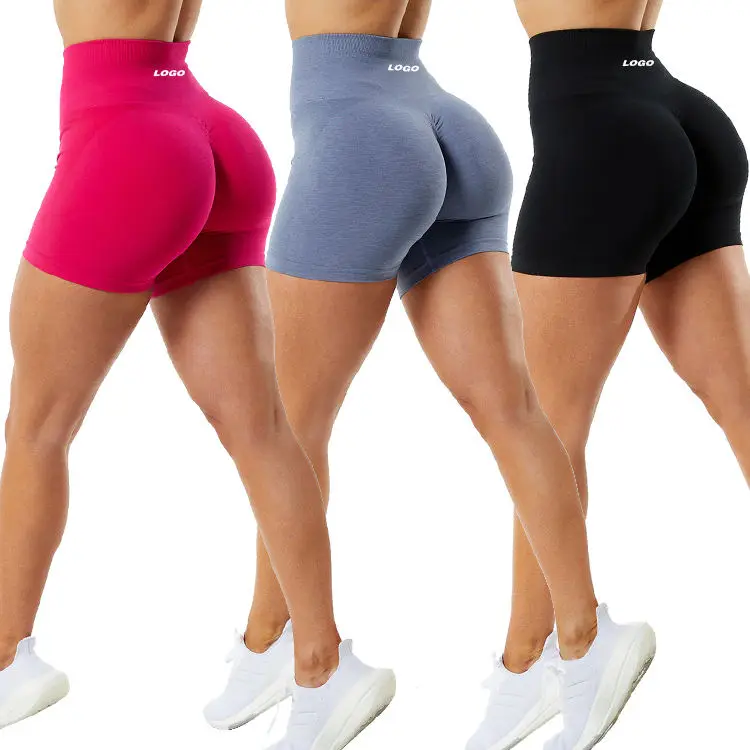 2023 New Arrivals Seamless Womens Gym Shorts Quick Dry Scrunch Butt Workout Shorts For Women Plus Size Fitness Women Gym Shorts