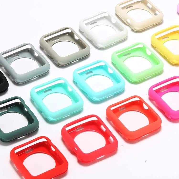 

Candy Color Protective Case 40mm 44mm 42mm 38mm Watch bumper Protective Case Silicone cover for Apple iwatch, As pis show