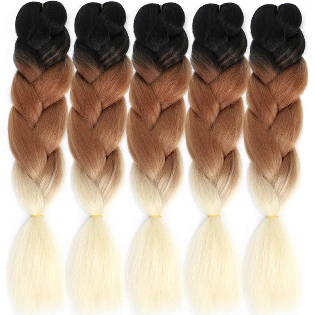 

Hot Sale Large Stock Cheap Price Ombre Two Tone Synthetic Jumbo Crochet Braiding Hair H03, Many colors in stock