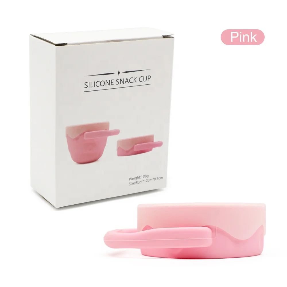 

Not spilling safe sillicone snack cup hot sale folding 2 in 1 snack and drink paper cup, Customized color