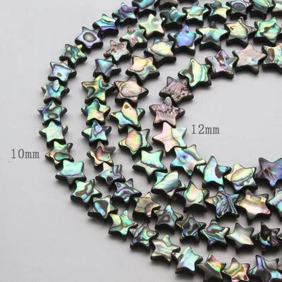

New Arrival Natural Abalone Shell Beads DIY Earrings Charms Star Jewelry Accessaries For Women Jewelry Findings, Black