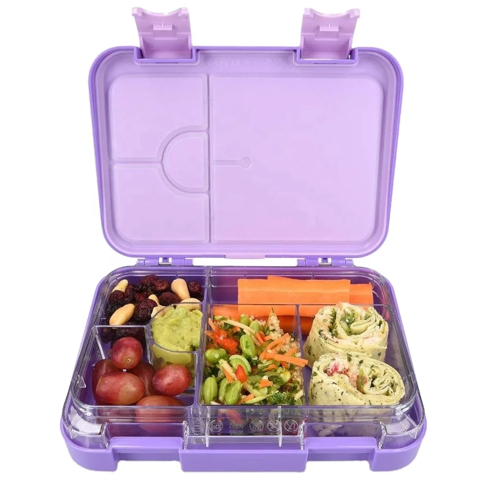 

2021 popular kids school office Microwave safe plastic box bento school lunch box, Blue/green/pink/purple