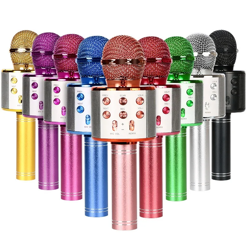 

Wholesale Karaoke Microphone Supplier USB Recording Mic Wireless Speaker Microphone for Kids Children Christmas