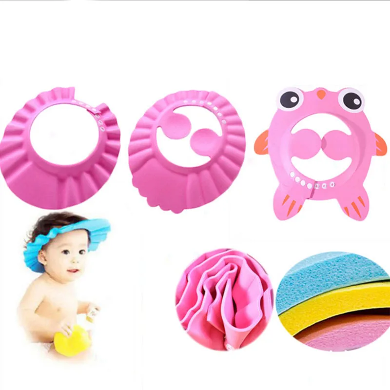 

Kids Bath Visor Hat Children Waterproof Hat Safe Baby Shower Hat Adjustable Protect Eyes for 3M to 6Y Child Wash Hair Shield, Picture