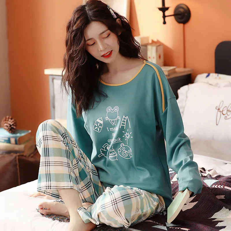 

Tshirt Nightgown Girl Loungewear Pillama Pjs Pijama Por Mayor Printed Pyjama Women Cartoon Loose Pajama Organic Cotton Sleepwear