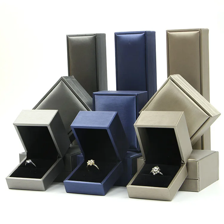 

Custom logo pu leather necklace earrings bracelet ring pendant jewelry box 2021, Picture