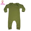 High Quality soft long sleeve full length Crotch snap cotton Baby fall winter Romper ready to ship