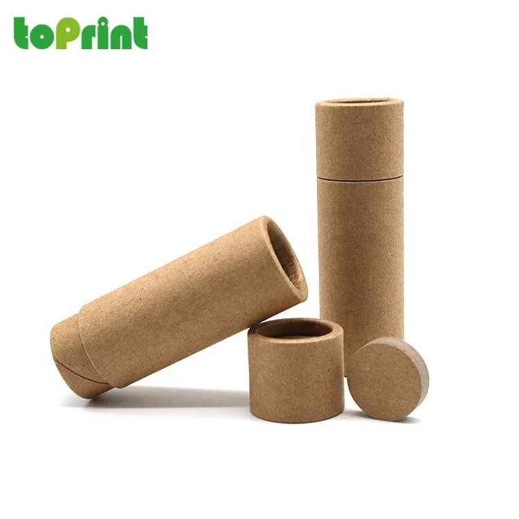
Custom Eco Friendly Push Up Cardboard Container Biodegradable Coated Paper Tube For Lip Balm Packaging 