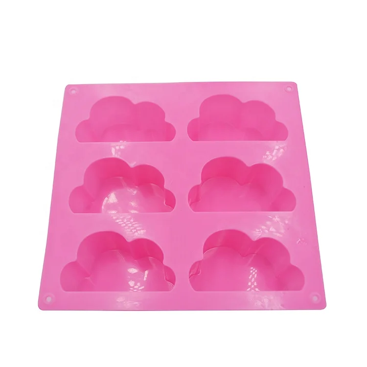 

High Quality Small Cloud Shaped Silicone Cookie Cake Molds, Pink