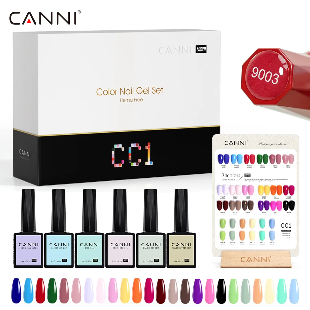 

CANNI CC1CC2CC3 New 30pcs/set Hema Free Nai Polish UV Gel kit Nail Salon Professional Use Manicure Nail Set