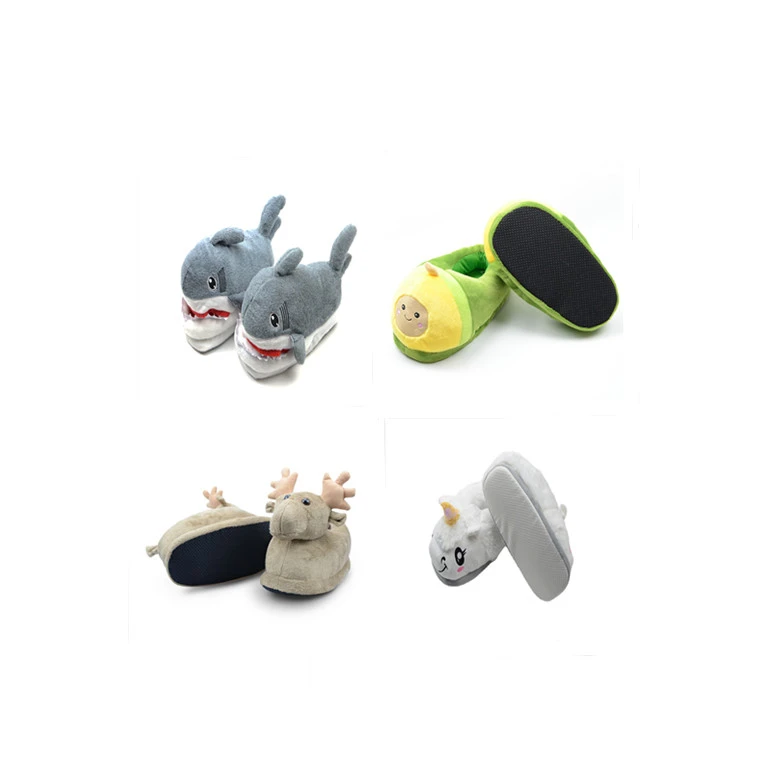 

Superstarer cute carton animal slippers winter indoor plush fuzzy furry fluffy slippers custom