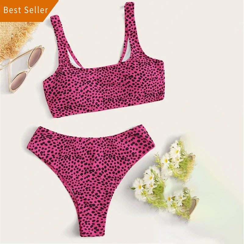 

Sexy High Waist Dot Print Bikini Swimwear Women Bikini Swimsuit Female Biquini Beach Wear Bathing Suit, Customized color