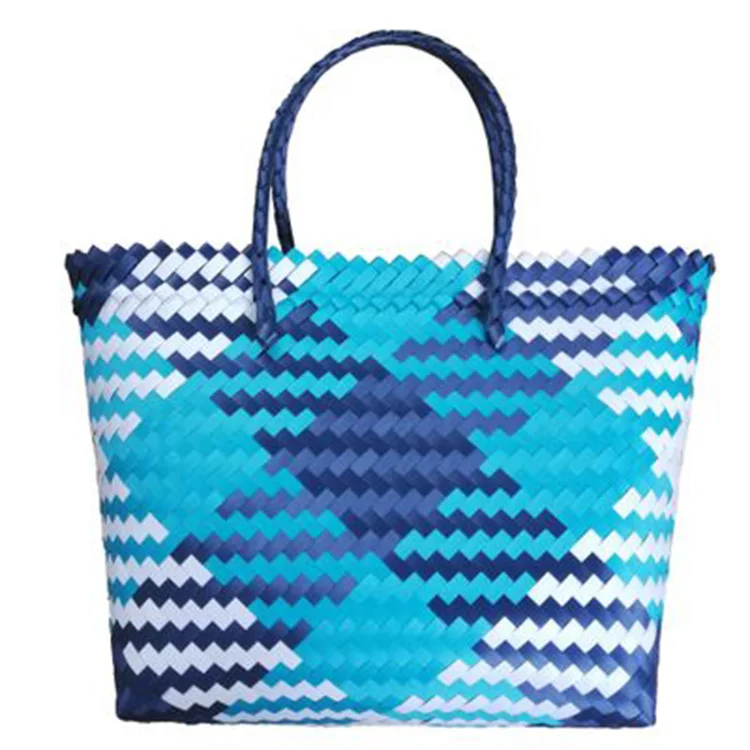 

Summer designer beach plastic tote bag 2021 waterproof woven beach bag, As per picture