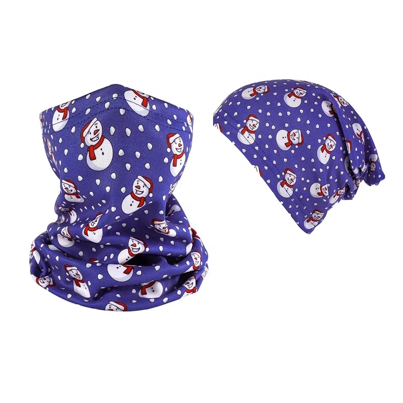 

Europe And America Children's Turban 3D Printed Winter Keep Warm Christmas Bike Riding Maskes Sports