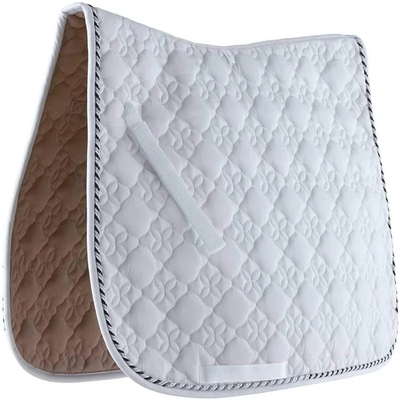 

Dressage saddle pad horse Quilted flowers and diamond patterns, Black,white and customized