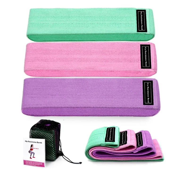 

Custom Logo Gym Exercise Loop cotton fabric Pull Up Assist long hip Resistance Bands set, Green/pink/purple/gray