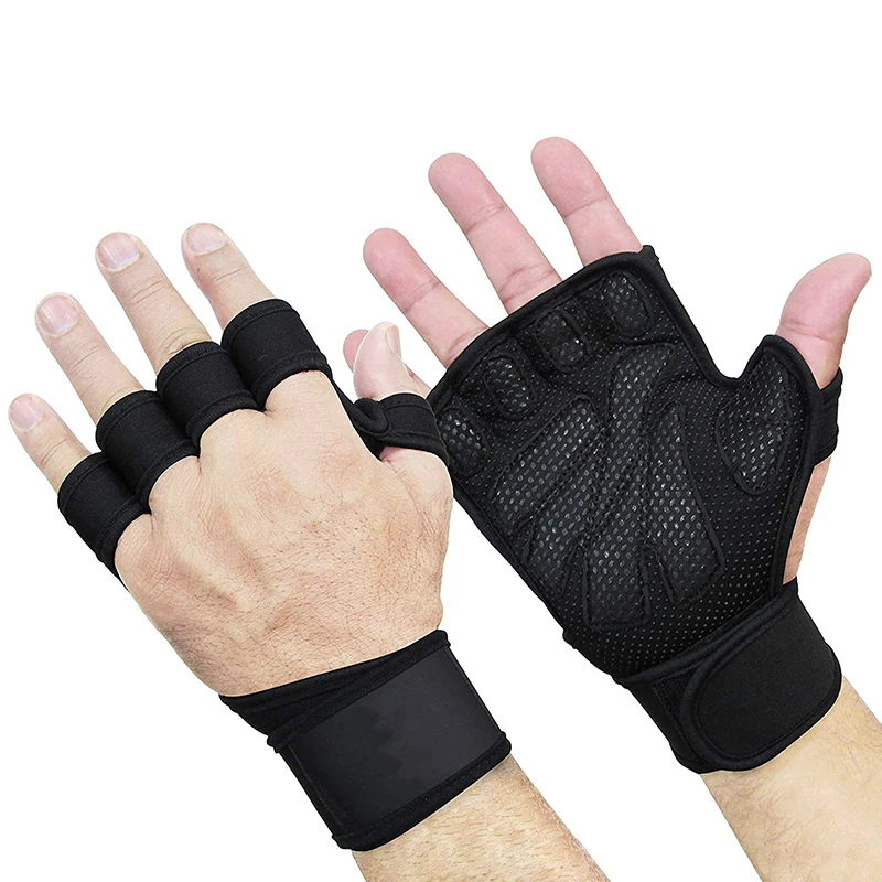 

Hot Selling Weight Lifting Fitness Gloves With Wrist Wraps Silicone Gel Full Palm Sport Workout Gym Gloves