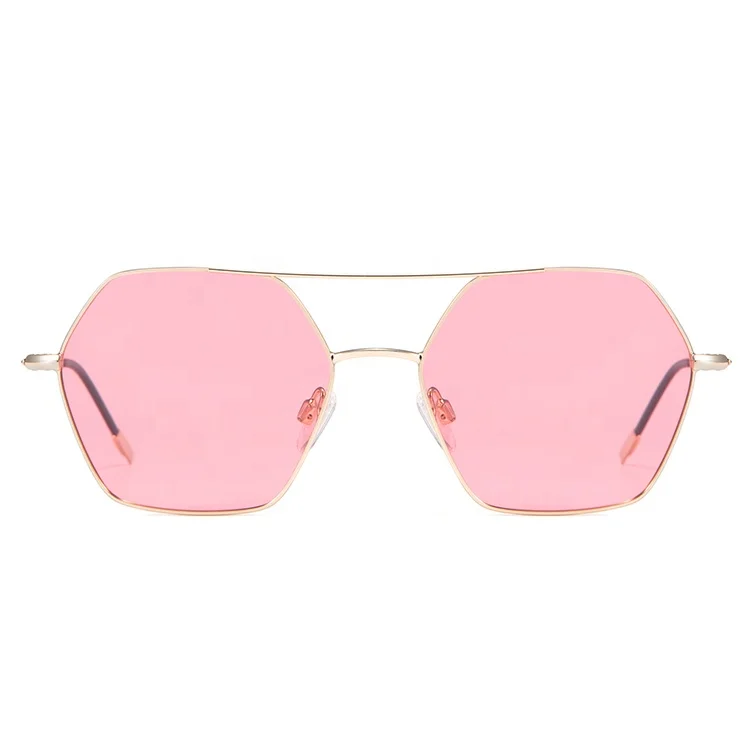 

Rose Gold Frame Hexagon Jelly Pink Jelly Green Lens Adorable 2020 Sunglasses