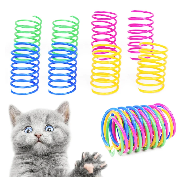 

Cat Spring Toys Playful Coils for Kittens Interactive Cat Toys Durable Cat Colorful Plastic Grinding Claws Spring Toys, Picture
